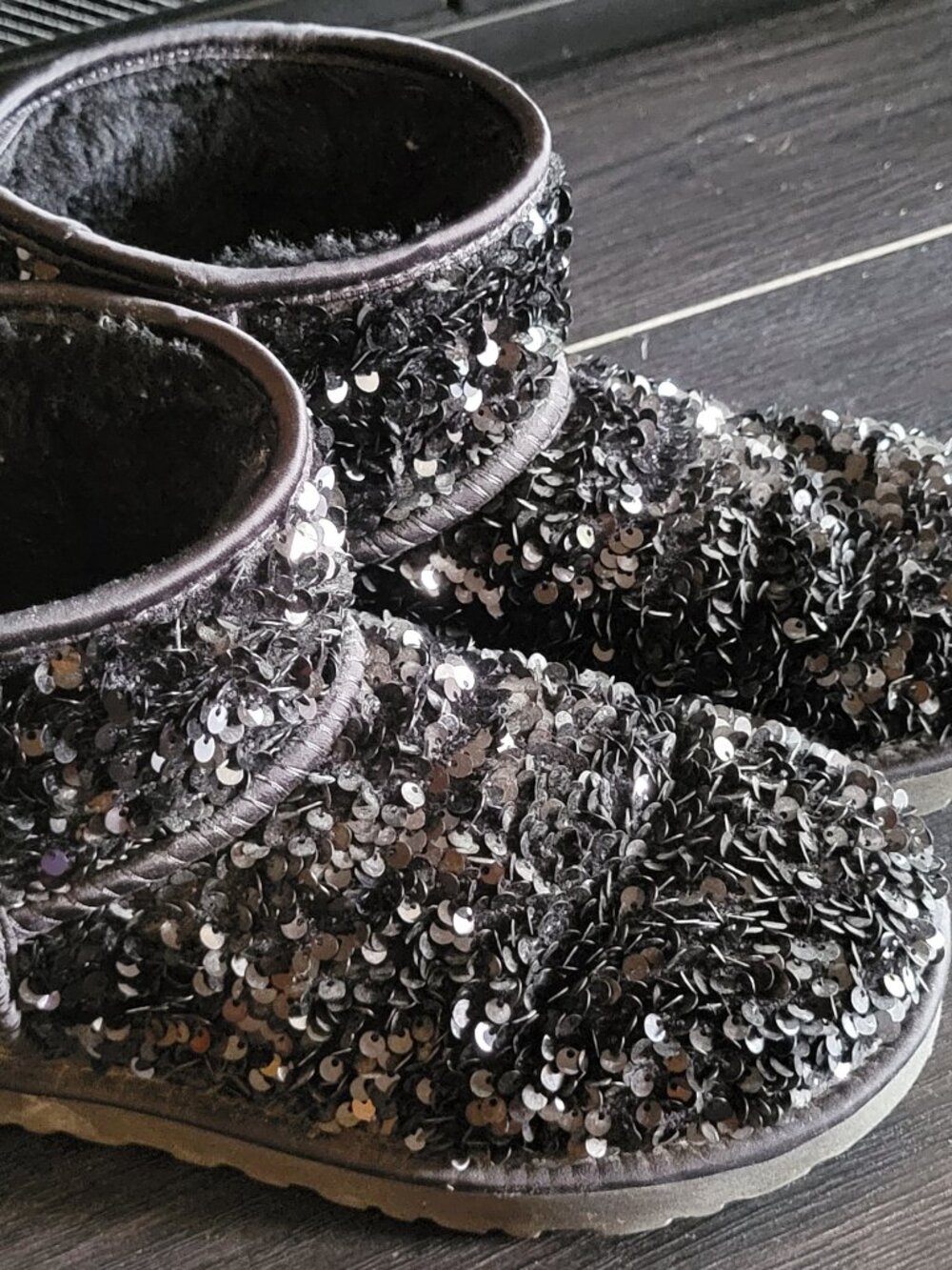 Full Sequin Black Ugg Boots
